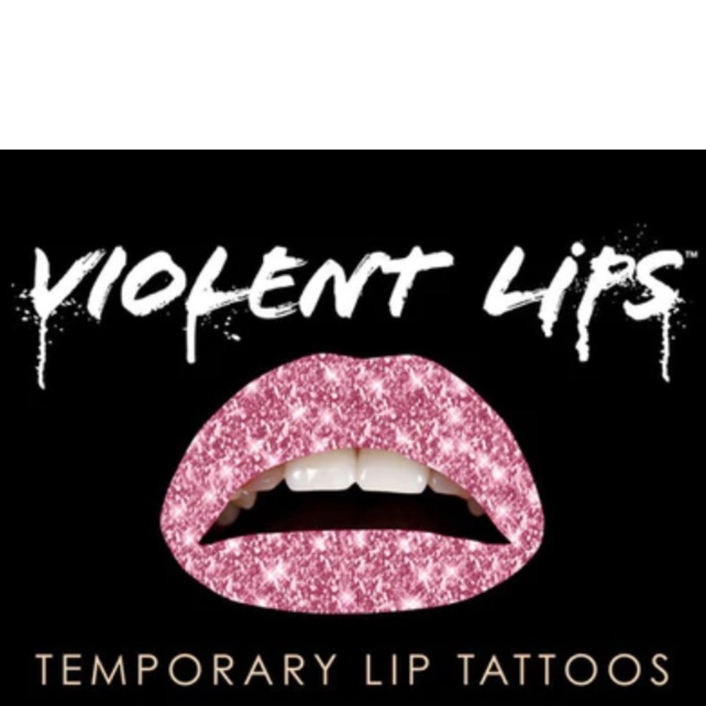 Violent lips pink glitteratti & polka dot temporary lip tattoo